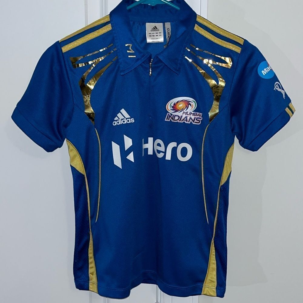 Adidas Mumbai indians IPL shirt jersey Indian Cricket league model kids youth L